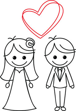 Download Stick Figure Bride And Groom Clipart Nomer 3