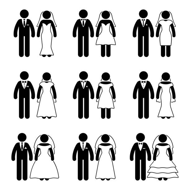 Detail Stick Figure Bride And Groom Clipart Nomer 18