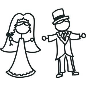 Detail Stick Figure Bride And Groom Clipart Nomer 4