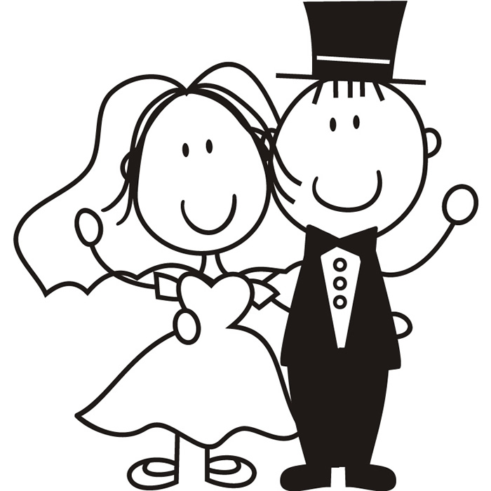 Detail Stick Figure Bride And Groom Clipart Nomer 7