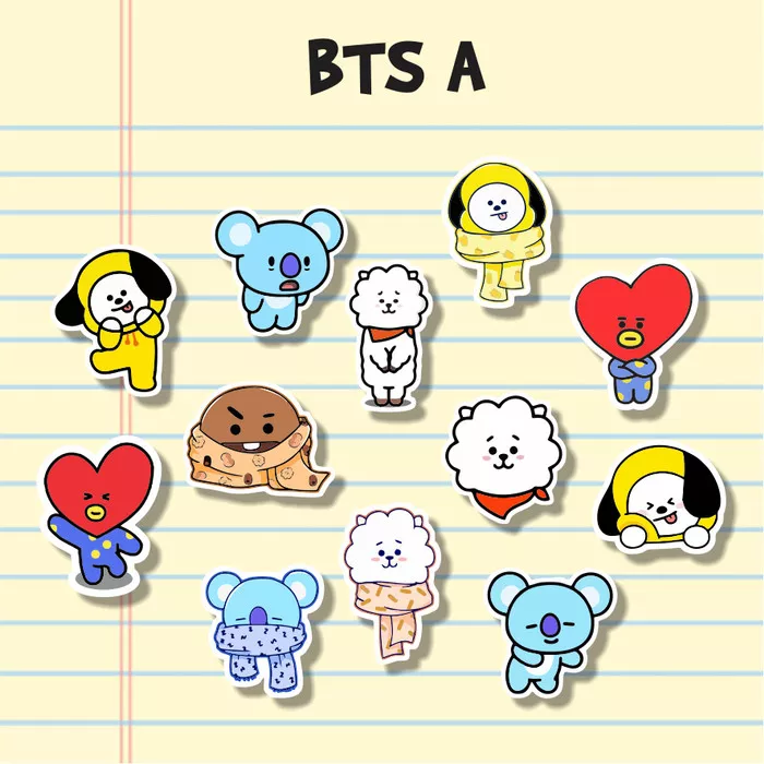 Detail Sticker Aesthetic Bt21 Nomer 36