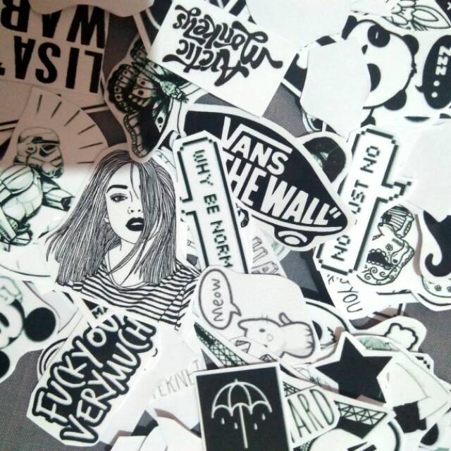 Detail Sticker Aesthetic Hitam Nomer 44