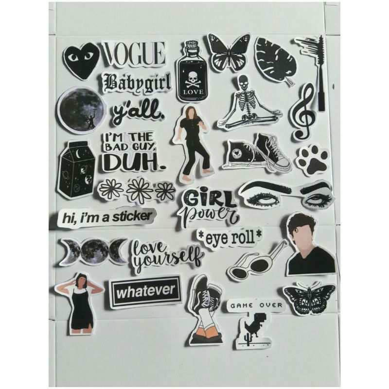 Detail Sticker Aesthetic Hitam Nomer 46