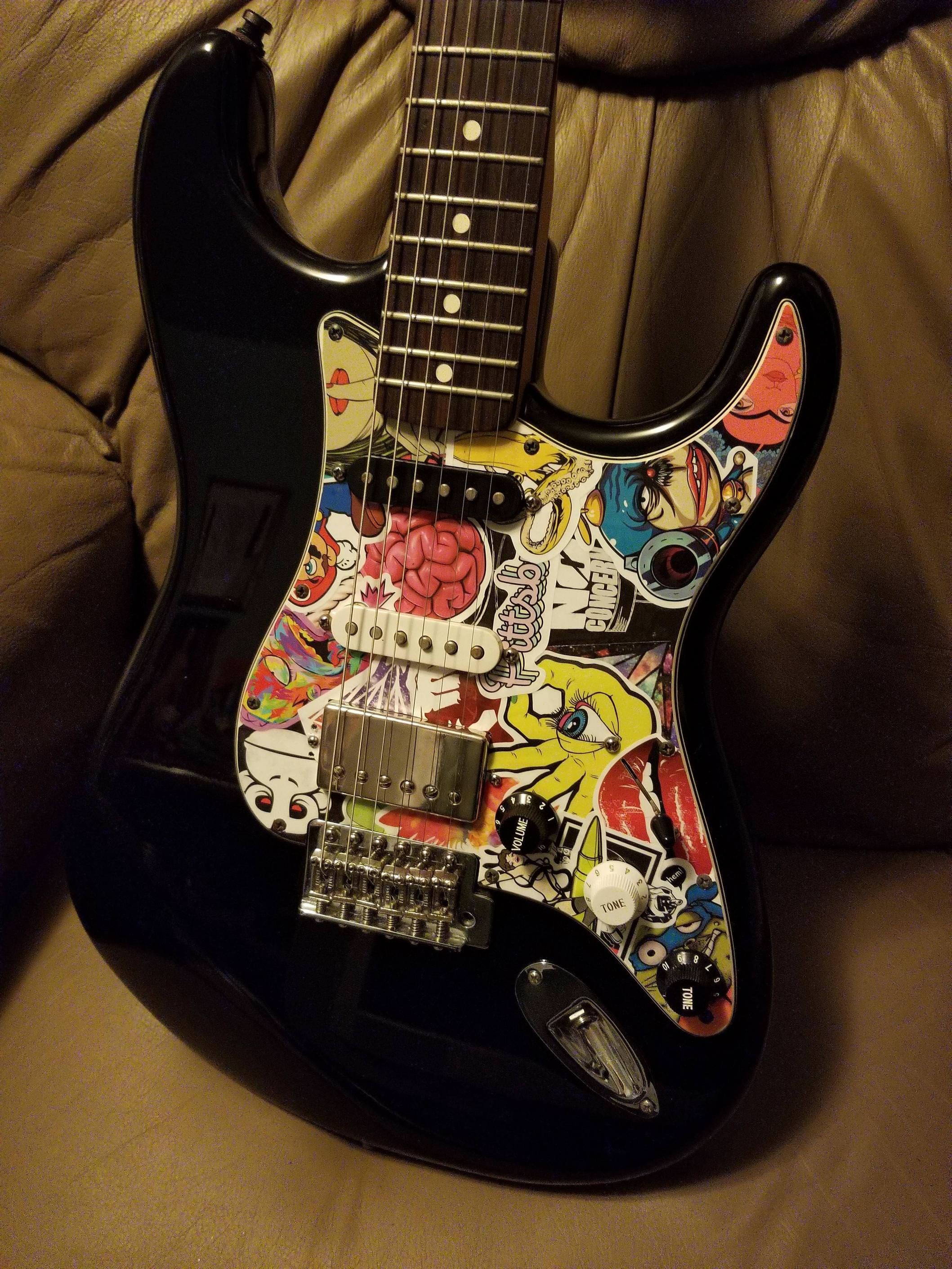 Detail Sticker Bomb Guitar Nomer 16