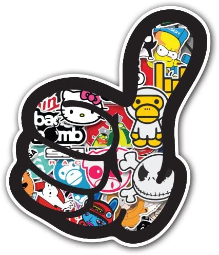 Detail Sticker Bomb Snowboard Nomer 38