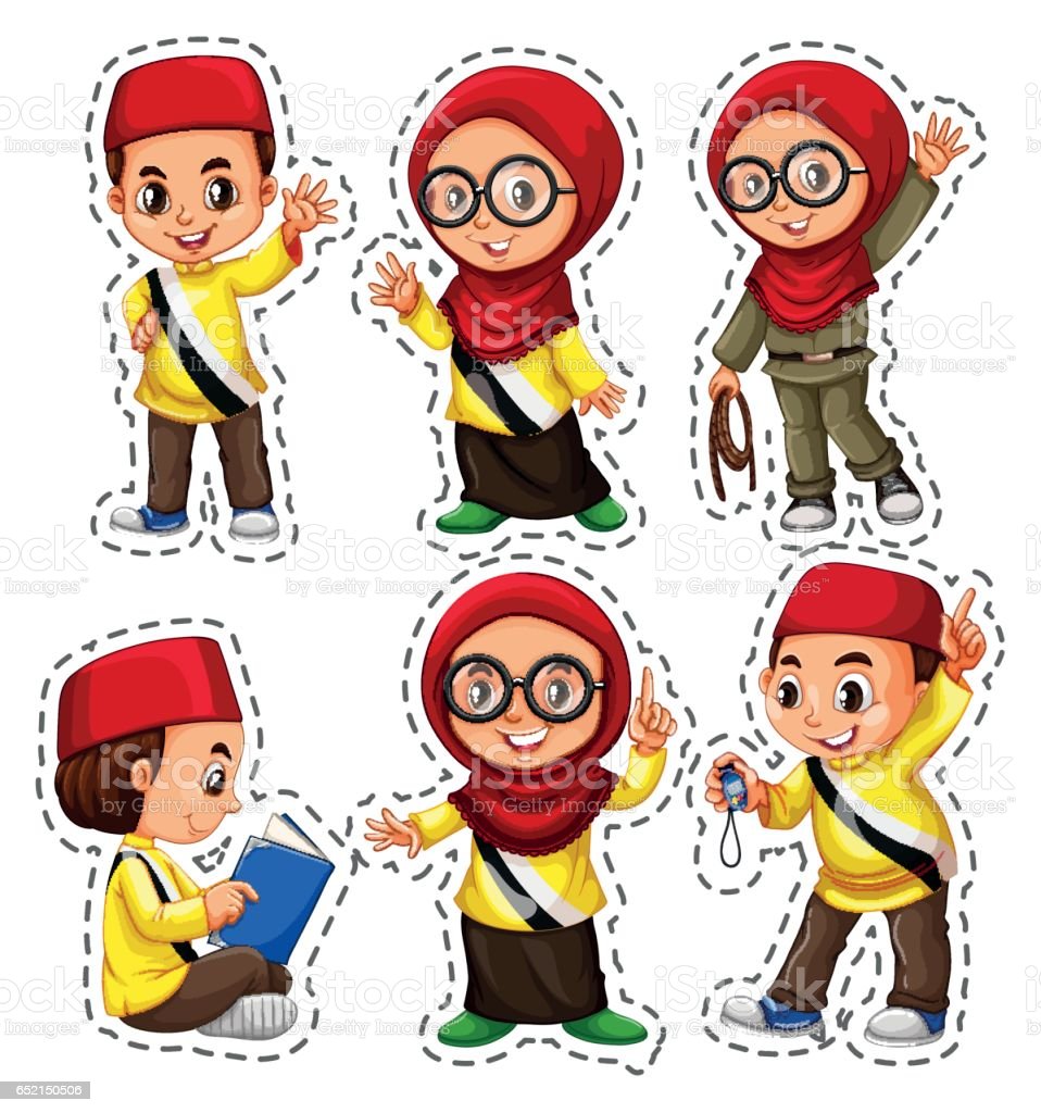 Detail Stiker Anak Muslim Nomer 5