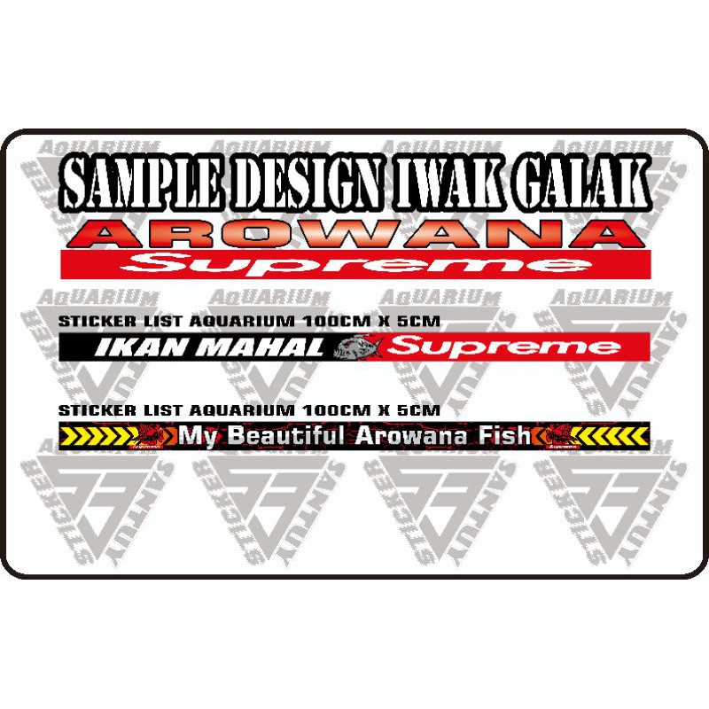 Detail Stiker Aquarium Arwana Nomer 2