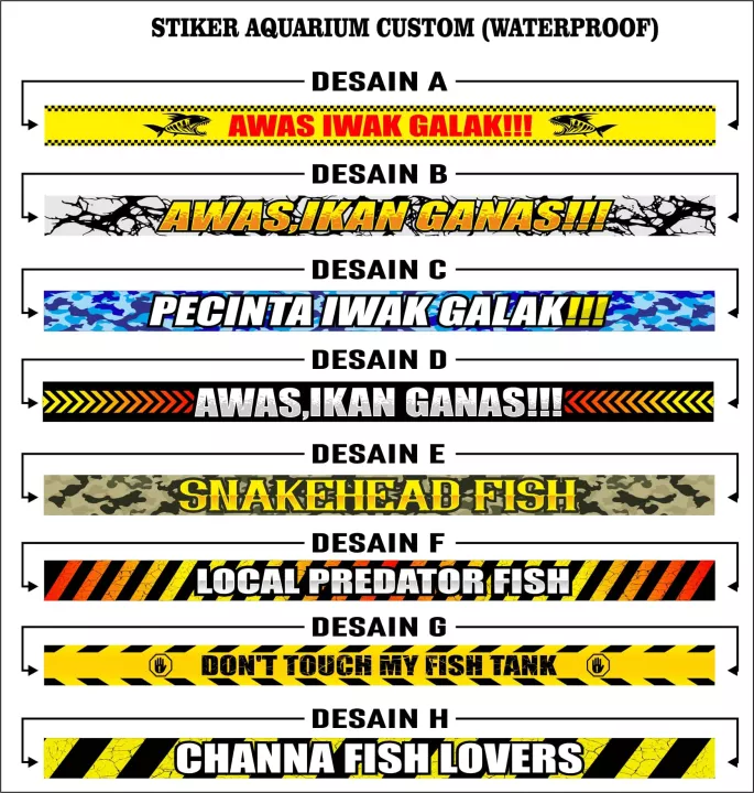 Detail Stiker Aquarium Arwana Nomer 30