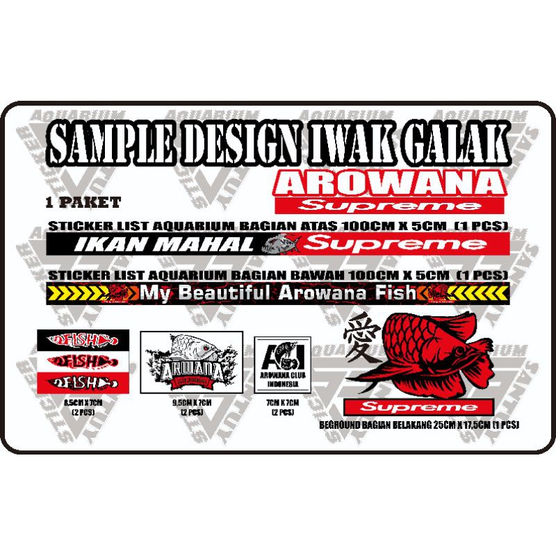 Detail Stiker Aquarium Arwana Nomer 9