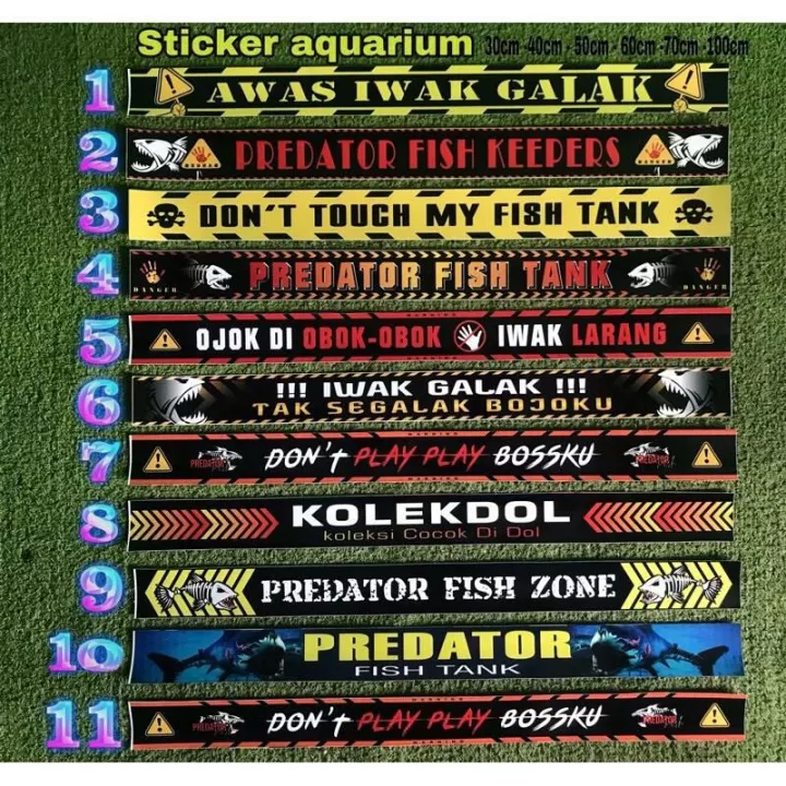 Detail Stiker Aquarium Lucu Nomer 27