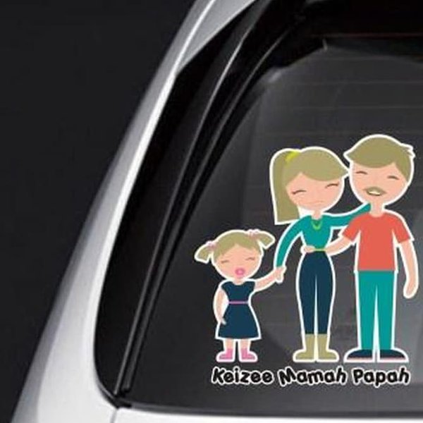 Detail Stiker Ayah Ibu Anak Di Mobil Nomer 5