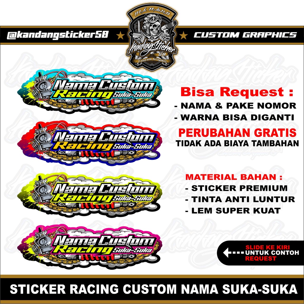 Detail Stiker Bengkel Racing Nomer 23