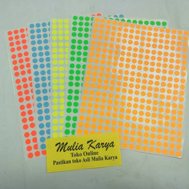 Detail Stiker Bulat Warna Warni Nomer 21