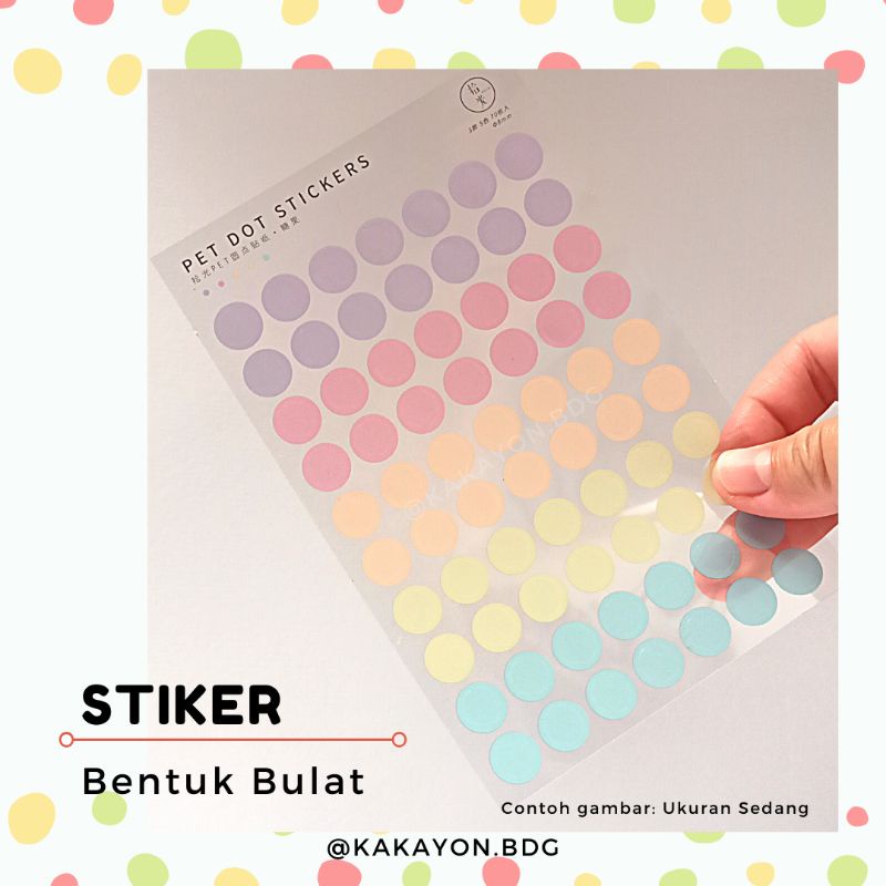 Detail Stiker Bulat Warna Warni Nomer 57