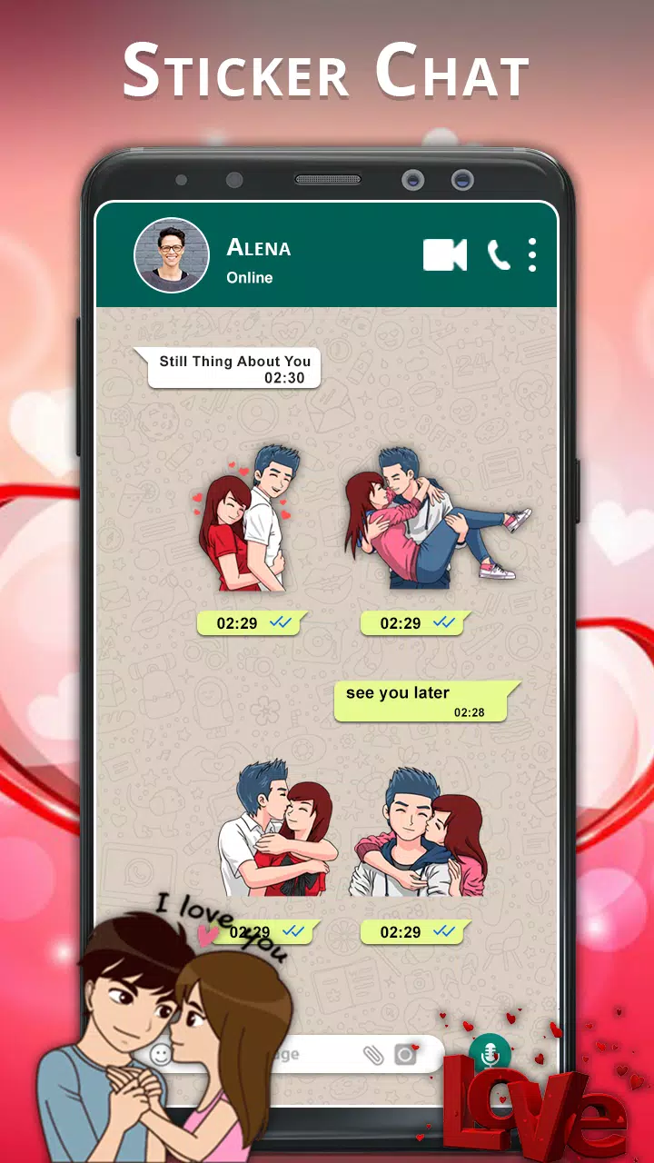 Detail Stiker Cinta Romantis Nomer 24
