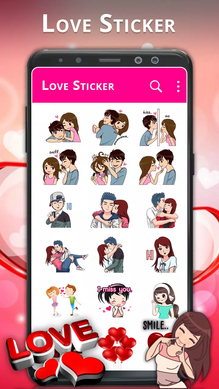 Detail Stiker Cinta Romantis Nomer 9