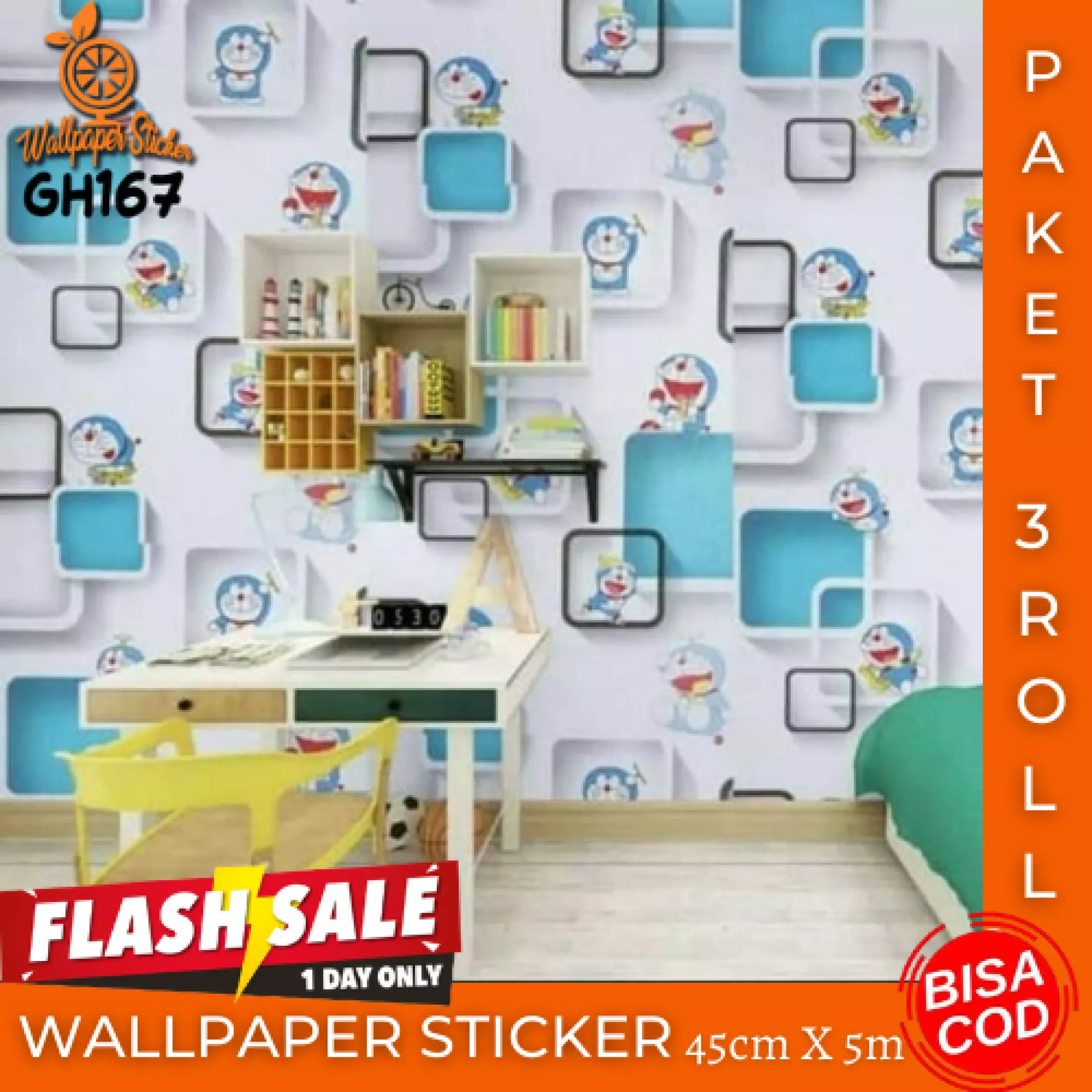 Detail Stiker Dinding Doraemon 3d Nomer 37