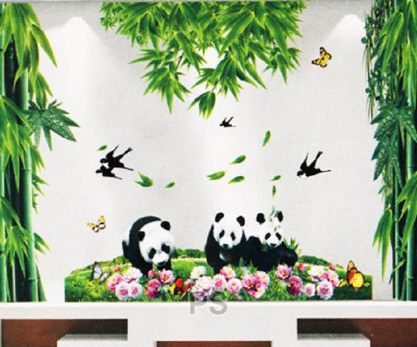 Detail Stiker Dinding Panda Nomer 5