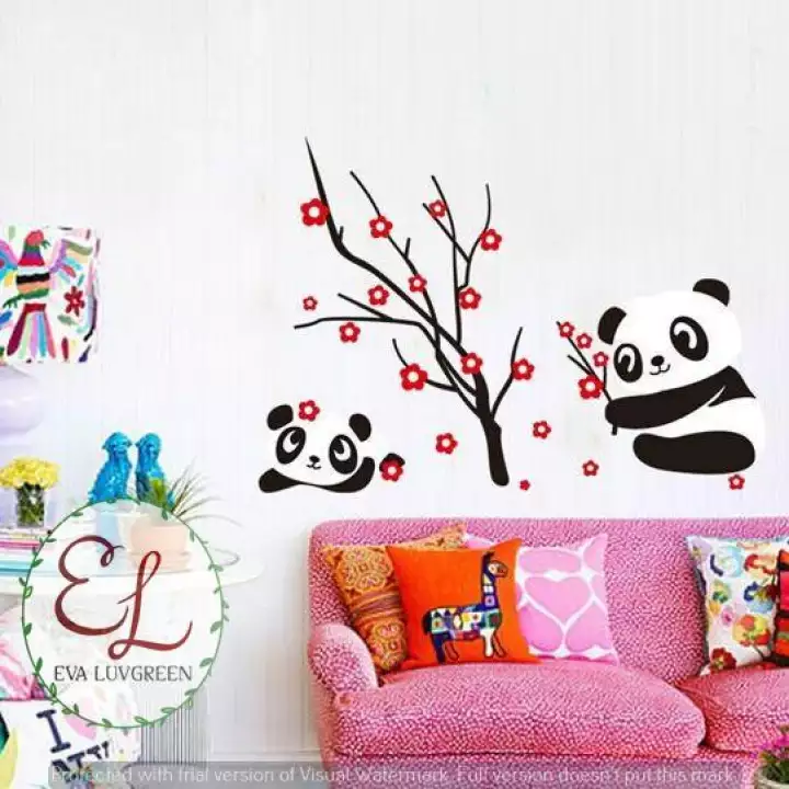 Detail Stiker Dinding Panda Nomer 43