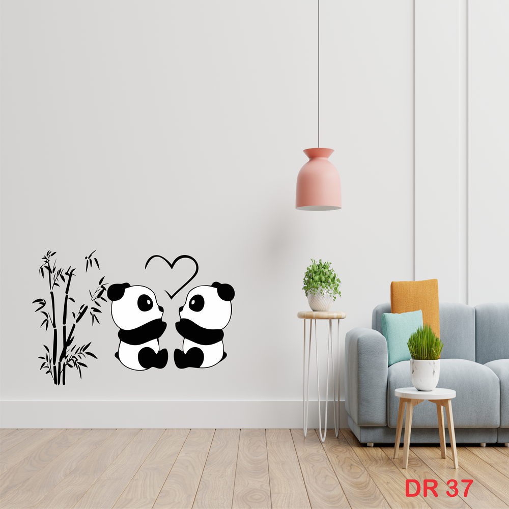Detail Stiker Dinding Panda Nomer 6