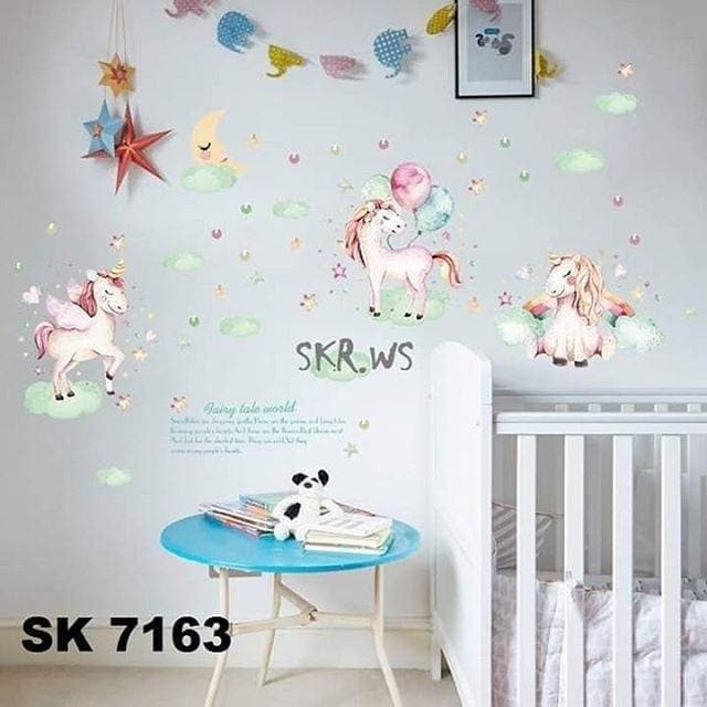 Detail Stiker Dinding Unicorn Nomer 50