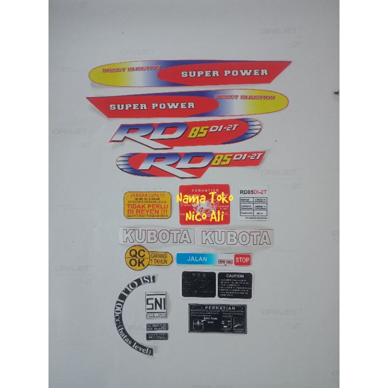 Detail Stiker Gambar Mesin Nomer 30