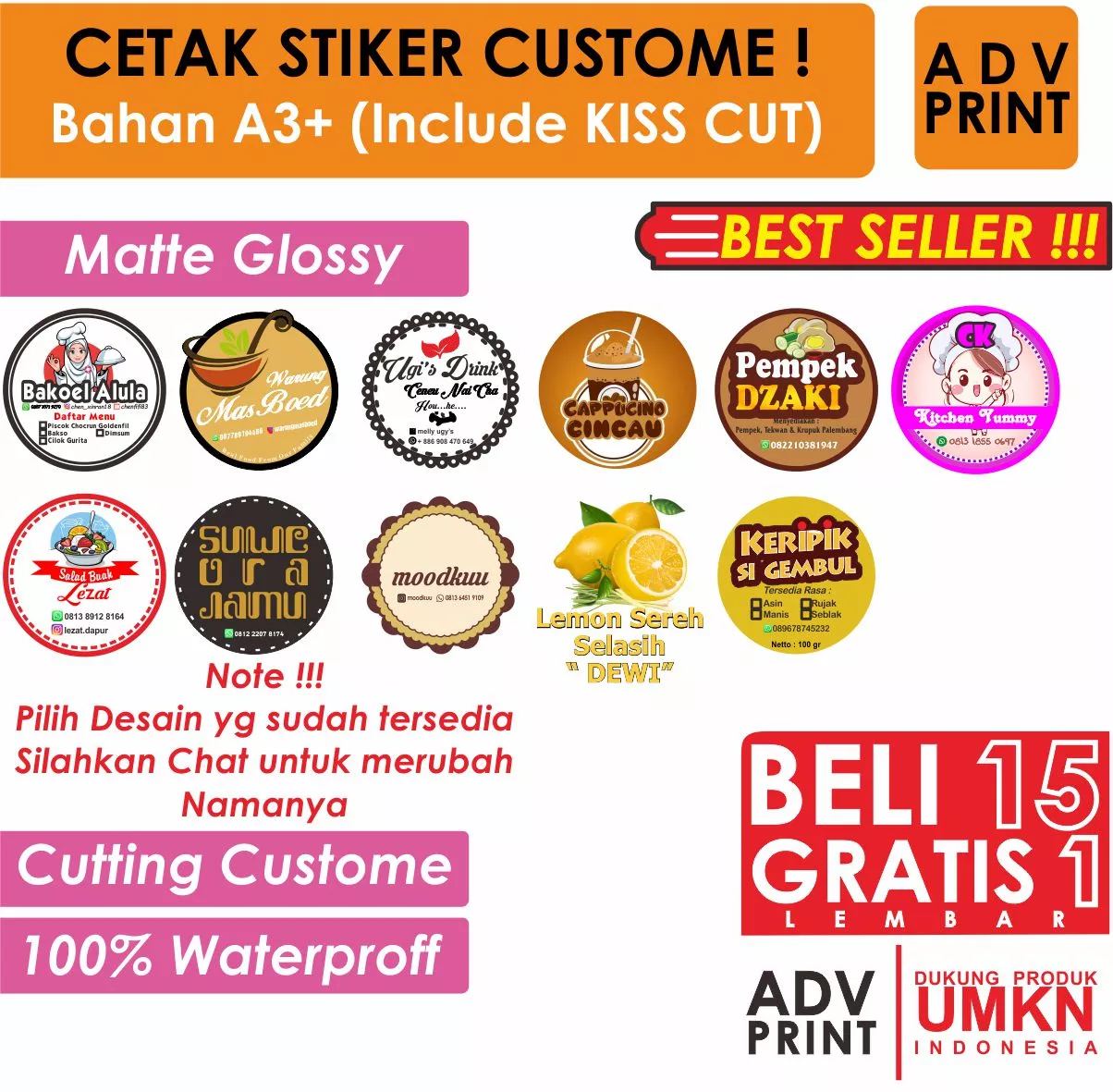 Detail Stiker Gelas Nomer 36