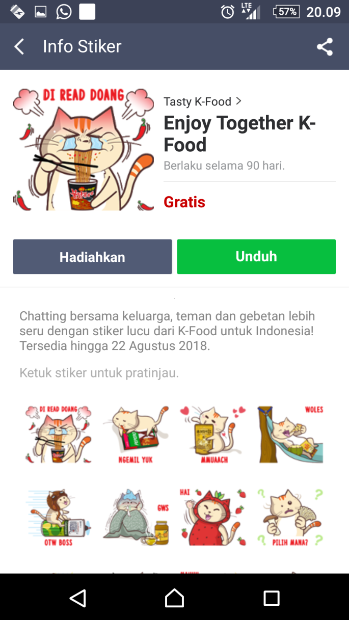 Detail Stiker Gratis Line Nomer 41