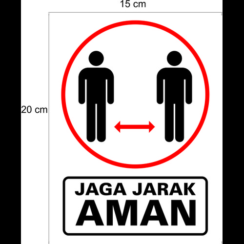 Detail Stiker Jaga Jarak Aman Nomer 3