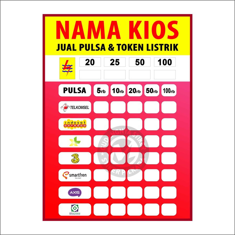 Detail Stiker Jual Pulsa Nomer 31