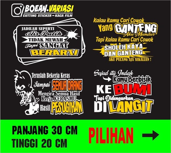 Detail Stiker Kata Kata Keren Nomer 8