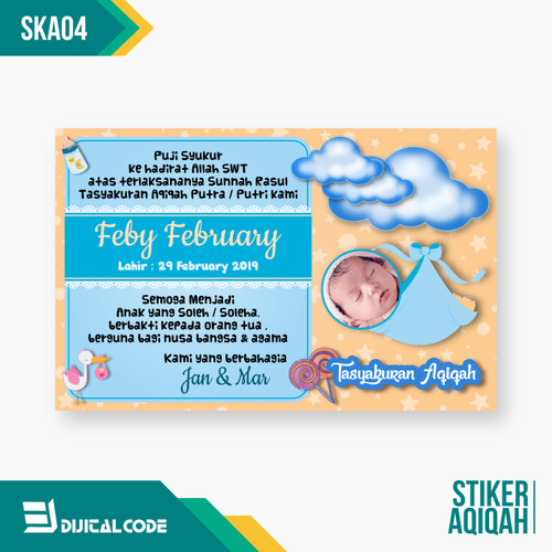 Detail Stiker Kelahiran Bayi Nomer 27