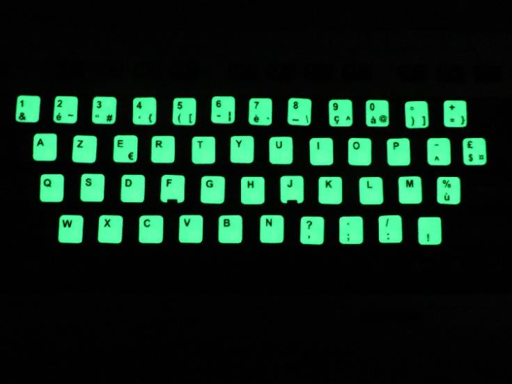 Detail Stiker Keyboard Glow In The Dark Nomer 16