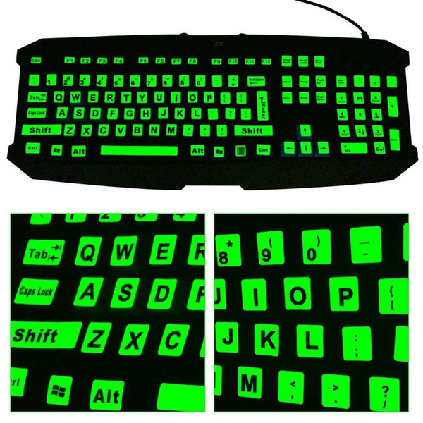 Detail Stiker Keyboard Glow In The Dark Nomer 22