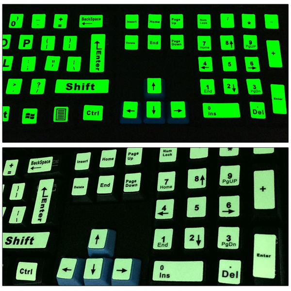 Detail Stiker Keyboard Glow In The Dark Nomer 38