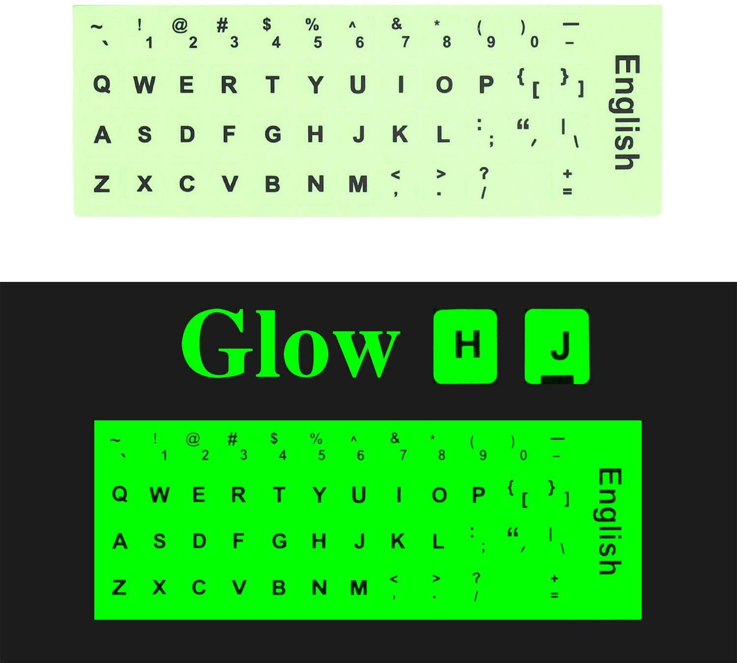Detail Stiker Keyboard Glow In The Dark Nomer 39