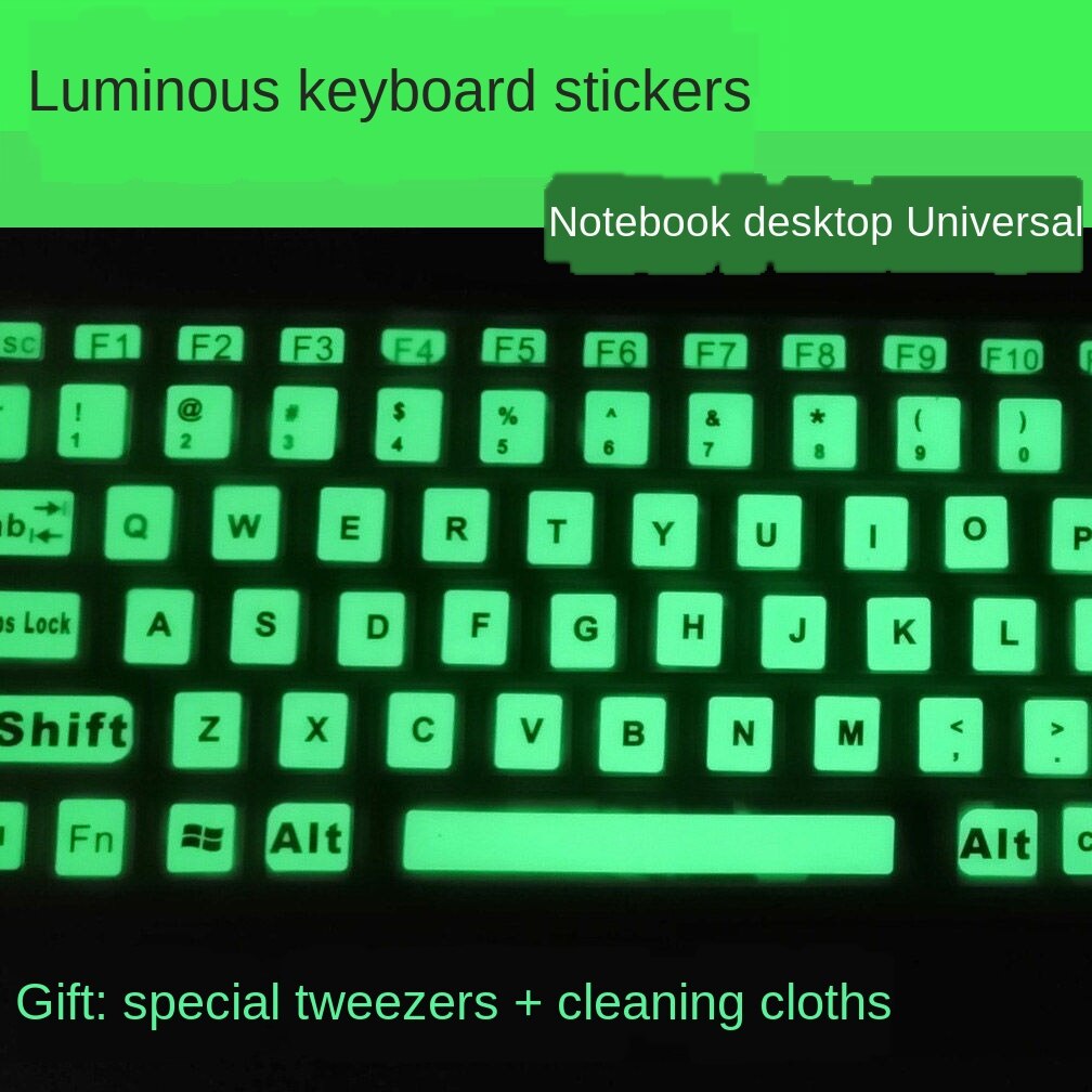 Detail Stiker Keyboard Glow In The Dark Nomer 44