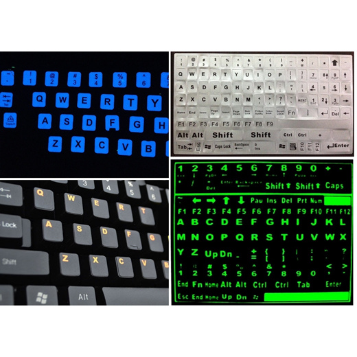 Detail Stiker Keyboard Glow In The Dark Nomer 7