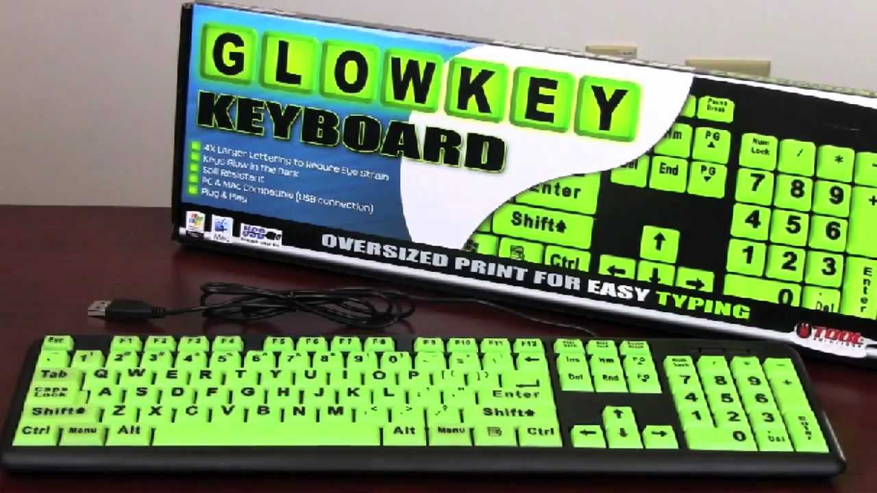 Detail Stiker Keyboard Glow In The Dark Nomer 8