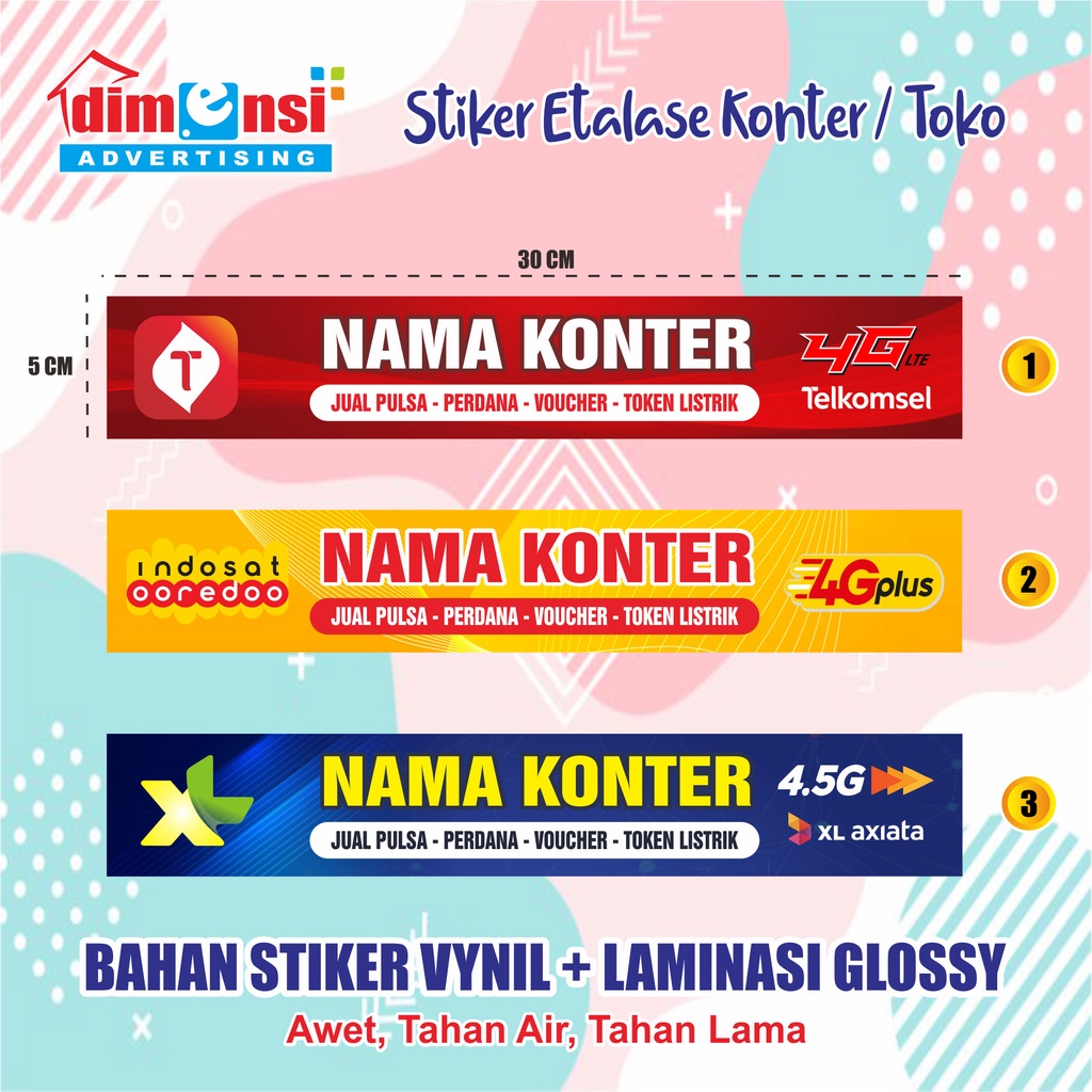 Detail Stiker Konter Pulsa Nomer 39