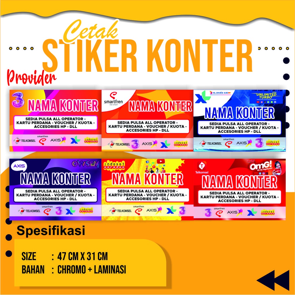 Detail Stiker Konter Pulsa Nomer 42