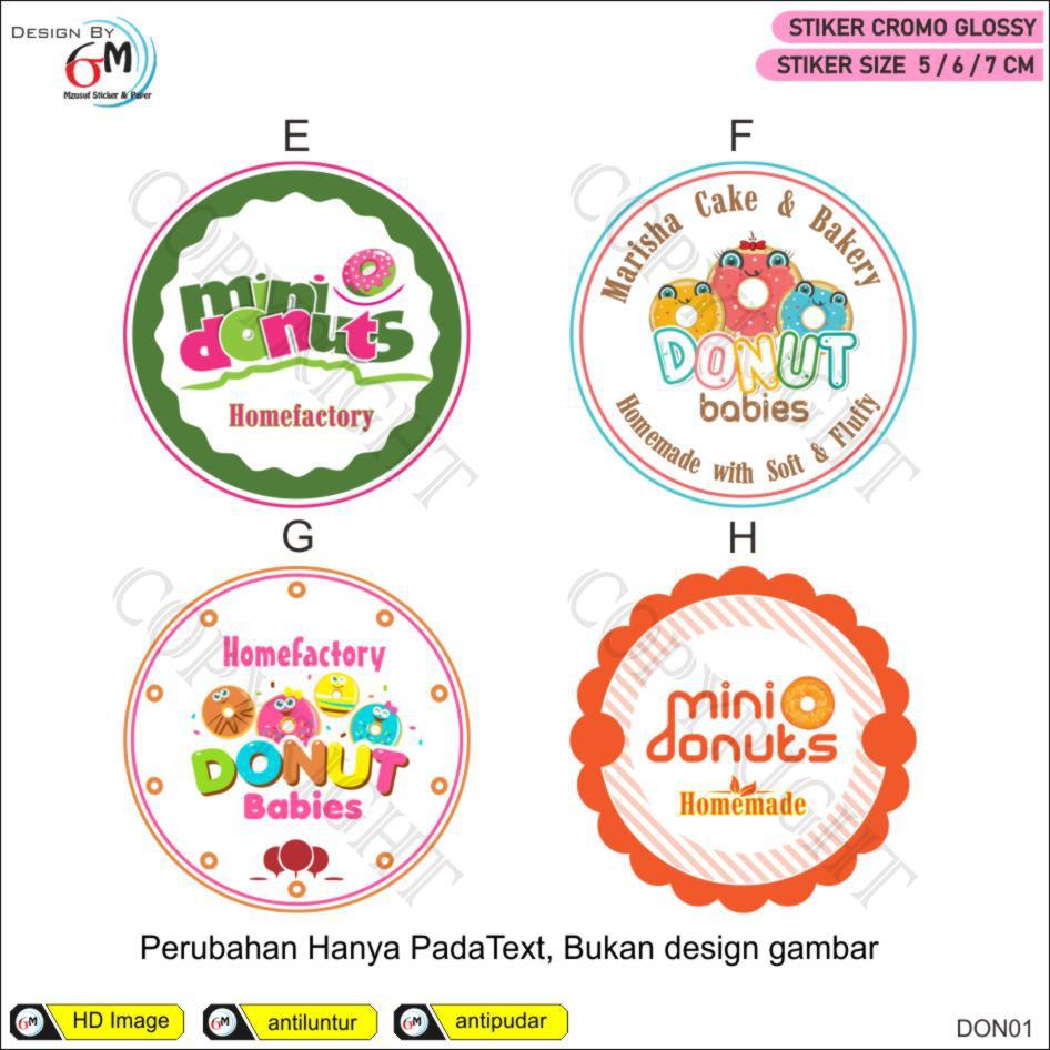 Detail Stiker Label Donat Nomer 21