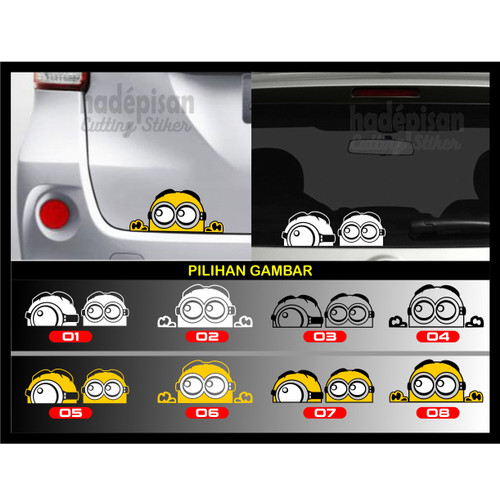 Detail Stiker Mobil Minion Nomer 37