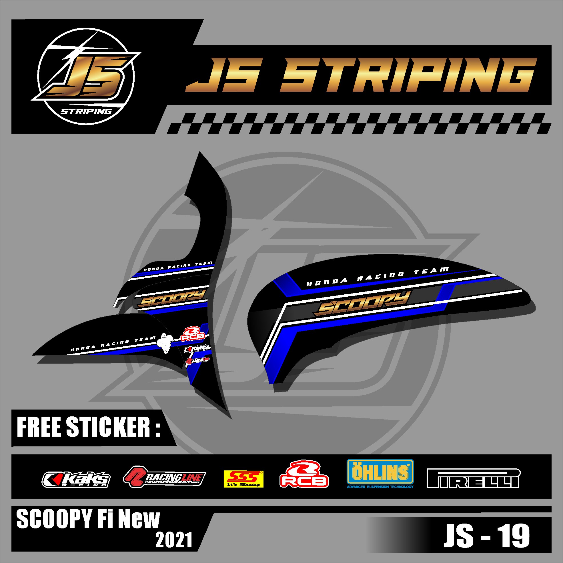 Detail Stiker Motor Balap Road Race Nomer 47