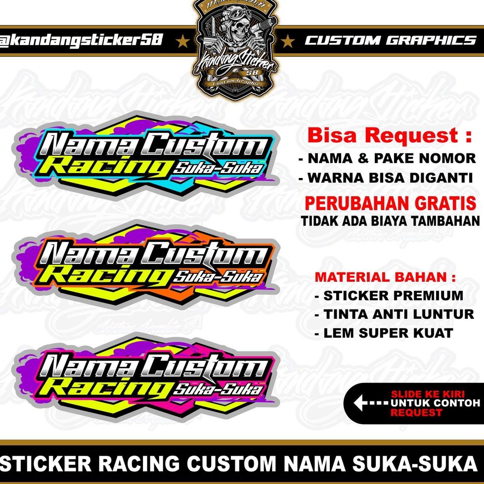 Detail Stiker Nama Keren Racing Nomer 47