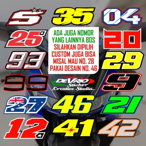 Detail Stiker No Start Nomer 28