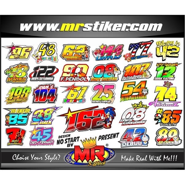 Detail Stiker No Start Nomer 9