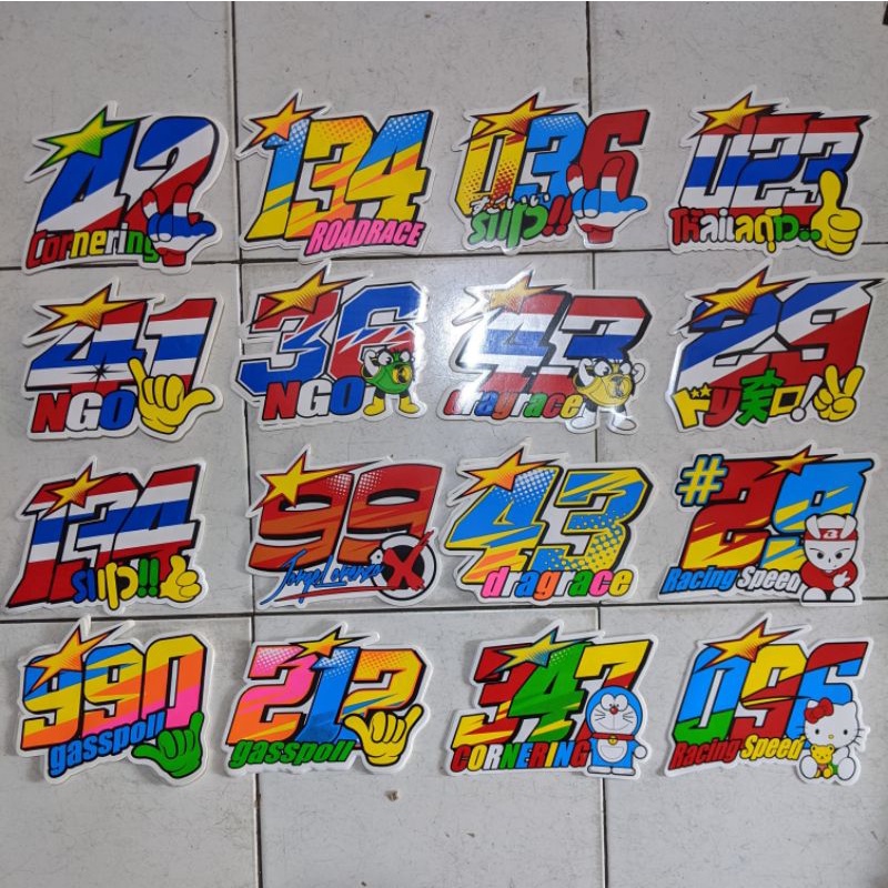 Detail Stiker Nomor Drag Nomer 13