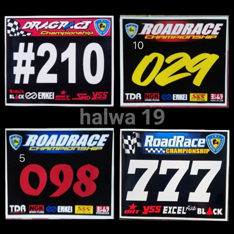 Detail Stiker Nomor Drag Nomer 15