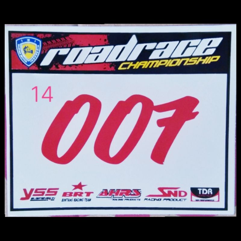 Detail Stiker Nomor Drag Nomer 38